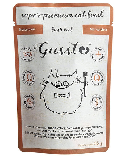 GUSSTO Cat Fresh Beef cibo umido per gatti manzo fresco 85 g