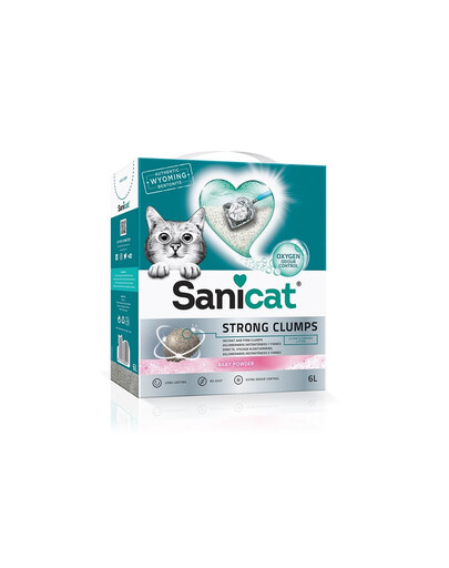 SANICAT Strong Clumps 10 l bentonite Baby powder