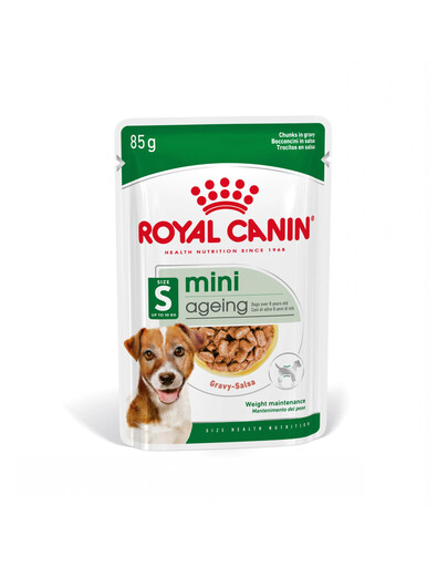 ROYAL CANIN Mini ageing 8+ 12x85 g cibo umido in salsa per cani maturi di età superiore ai 8 anni, razze di piccola taglia