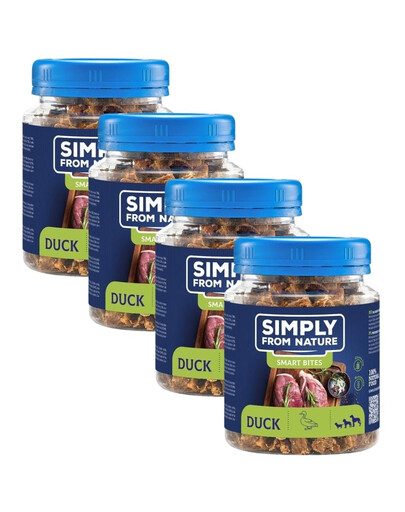 SIMPLY FROM NATURE Smart Bites Snack di anatra per cani 4 x 130g