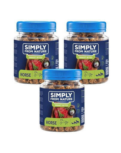 SIMPLY FROM NATURE Smart Bites snack di cavallo per cani 3 x 130g
