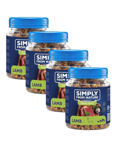 SIMPLY FROM NATURE Smart Bites Snack di agnello per cani 4 x 130g