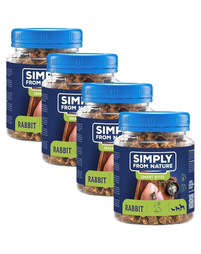 SIMPLY FROM NATURE Smart Bites snack di coniglio per cani  4 x 130g