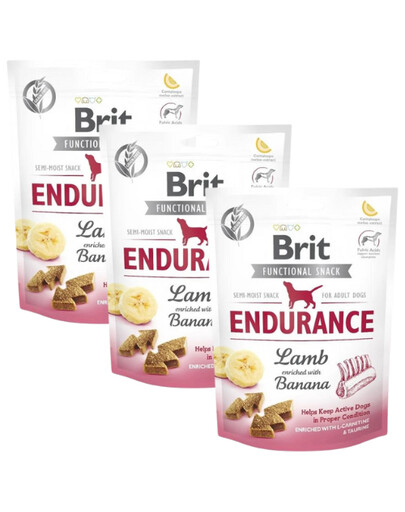 BRIT Care Dog Functional Snack Endurance Lamb 3 x 150g snack per cani con agnello