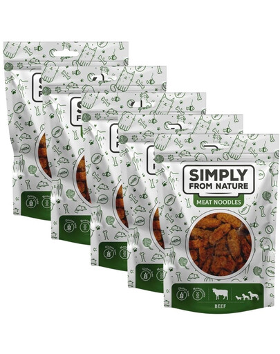 SIMPLY FROM NATURE Meat Noodles Bocconcini di carne con manzo per cani 5 x 80g