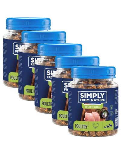 SIMPLY FROM NATURE Smart Bites Snack di pollame per cani 5 x 130g