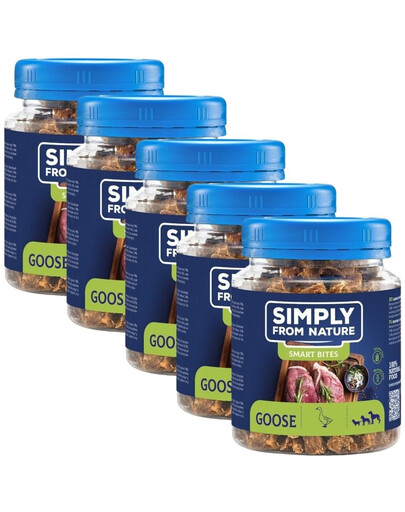 SIMPLY FROM NATURE Smart Bites Snack di oca per cani 5 x 130g