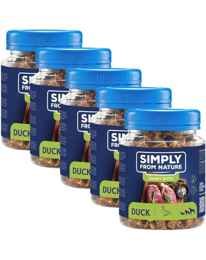 SIMPLY FROM NATURE Smart Bites Snack di anatra per cani 5 x 130g
