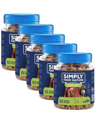 SIMPLY FROM NATURE Smart Bites Snack di capriolo per cani 5 x 130g