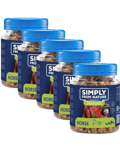 SIMPLY FROM NATURE Smart Bites snack di cavallo per cani 5 x130g