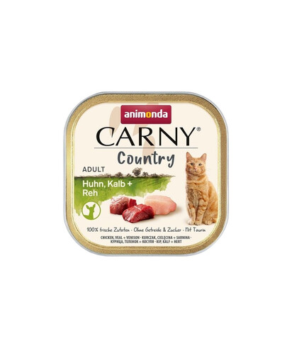 ANIMONDA Carny Country Adult Chicken&Veal&Vension 100 g pollo, vitello e maiale per gatti adulti