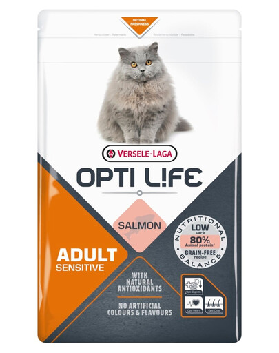 VERSELE-LAGA Opti Life Cat Adult Sensitive Salmon 2.5 kg per gatti adulti sensibili