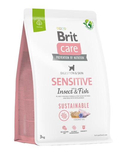 BRIT CARE Dog Sustainable Sensitive fish insekt per cani adulti con pesce e insetti 3 kg