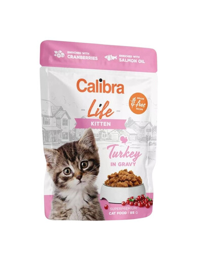 CALIBRA Cat Life Pouch Kitten Turkey in gravy 85g tacchino in salsa per gattini