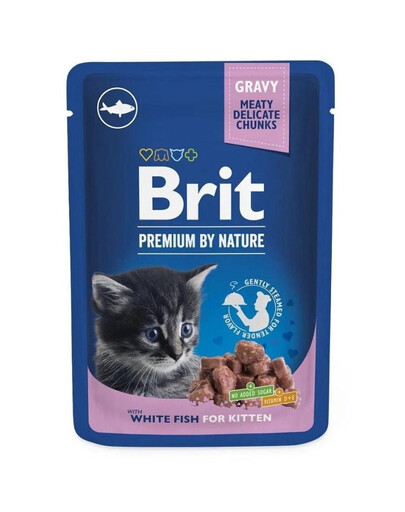 BRIT PREMIUM Pouch White Fish Kitten 24x100g cibo per gattini a base di pesce bianco