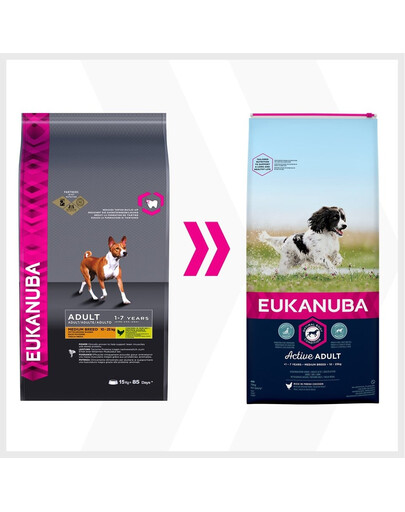 EUKANUBA Adult Medium Breeds Chicken ricco di pollo fresco 15kg