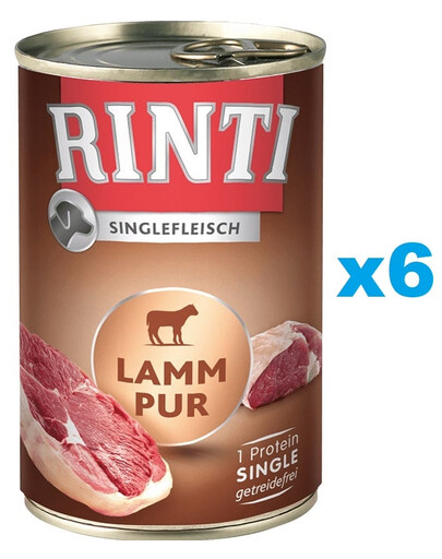 RINTI Singlefleisch Lamb Pure agnello monoproteico 6 x 400g