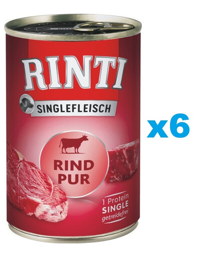 RINTI Singlefleisch Beef Pure manzo monoproteico 6 x 400g