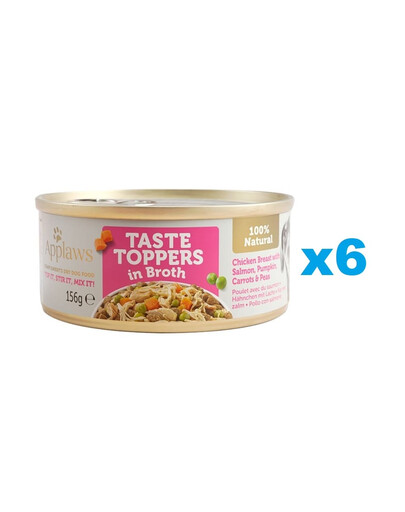 APPLAWS Taste Toppers Petto di pollo, salmone e zucca in brodo 6 x 156g