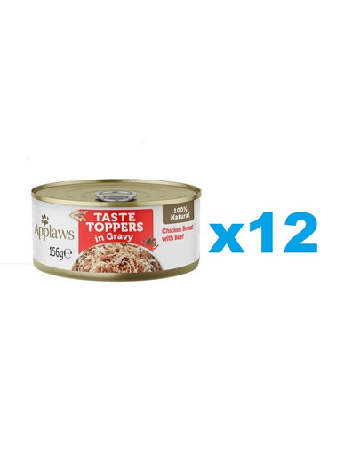 APPLAWS Taste Toppers Petto di pollo con manzo in gelatina 12 x 156g