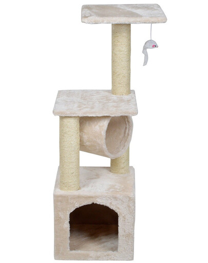 KATIDO Tiragraffi per gatti con tunnel 92 cm beige