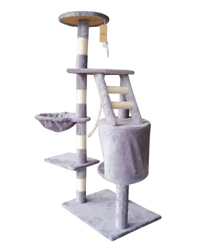 KATIDO Tiragraffi alto per gatti 118 cm blu-grigio