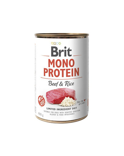 BRIT Mono Protein Beef & Rice 12x400 g alimento monoproteico con manzo e riso