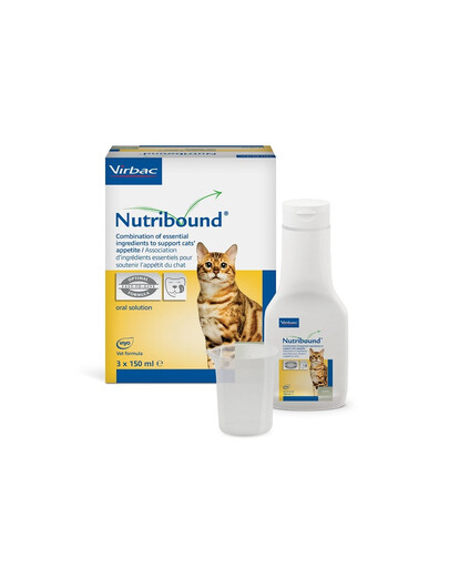 VIRBAC Nutribound 3x150 ml roztwór doustny dla kotów w czasie rekonwalescencji