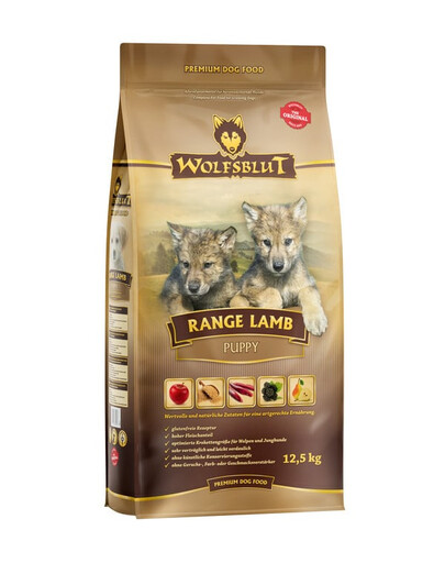 WOLFSBLUT Range Lamb Puppy per cuccioli con agnello e riso integrale 12,5 kg