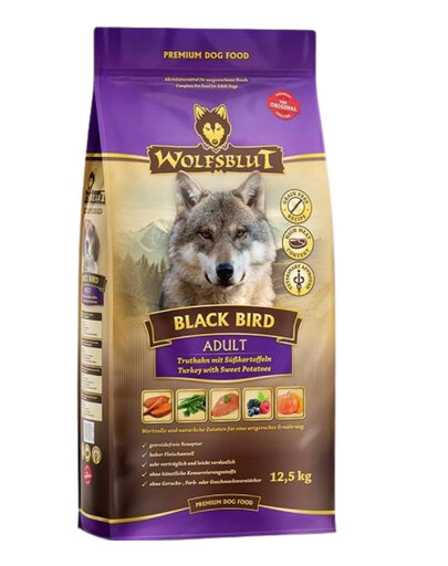 WOLFSBLUT Black Bird Adult per cani con tacchino e patate dolci 12,5 kg