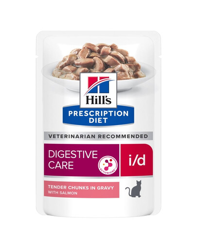 HILL'S Prescription Diet i/d Digestive Care cibo umido per gatti con salmone 12 x 85g in bustina