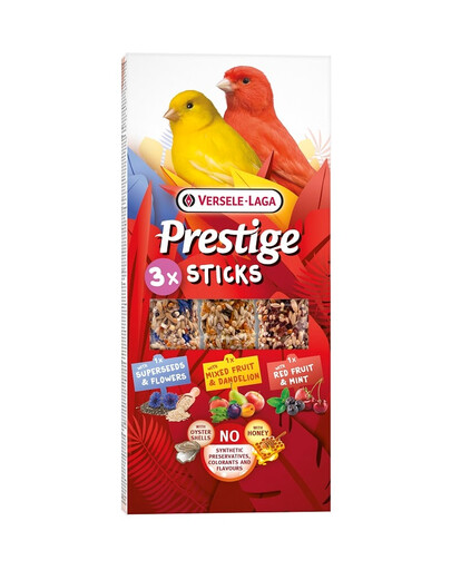 VERSELE-LAGA Prestige Sticks 3pz. confezione con 3 gusti per canarini 90g