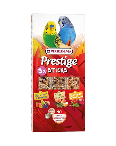 VERSELE-LAGA Prestige Sticks 3 gusti diversi per piccoli pappagalli 90 g