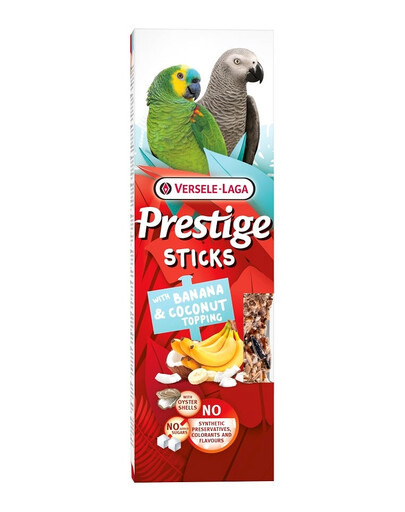 VERSELE-LAGA Prestige Sticks 2pz. con banana e cocco per pappagalli di grossa taglia 140g