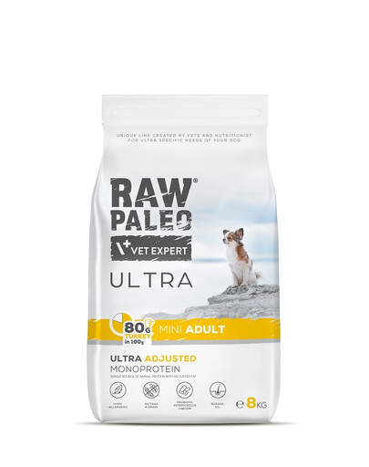 RAW PALEO Ultra Turkey Mini Adult 8kg per cani adulti di piccola taglia tacchino