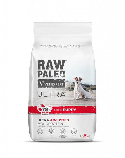 RAW PALEO Ultra Beef Mini Puppy 2kg per cuccioli di razza piccola manzo