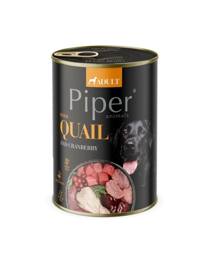 PIPER Cibo umido per cani con quaglia e mirtillo rosso 400g