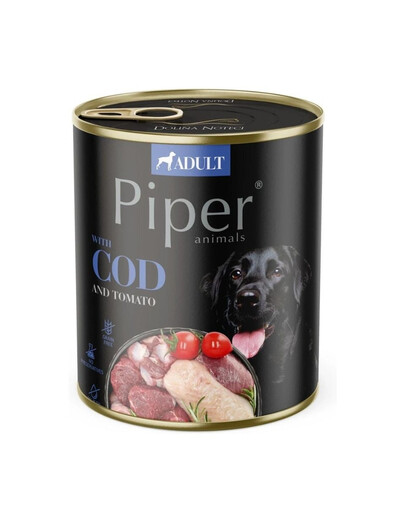 PIPER Cibo umido con merluzzo e pomodoro per cani 800g