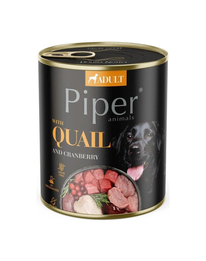 PIPER Cibo umido con quaglia e mirtillo rosso per cani 800g