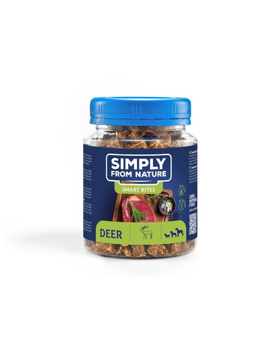 SIMPLY FROM NATURE Smart Bites Snack di cervo per cani 130g