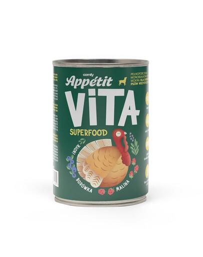COMFY APPETIT VITA Superfood Tacchino 400g Alimento monoproteico per cani