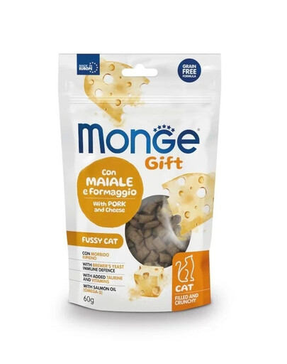 MONGE Fussy Cat Adult Maiale con formaggio 60 g