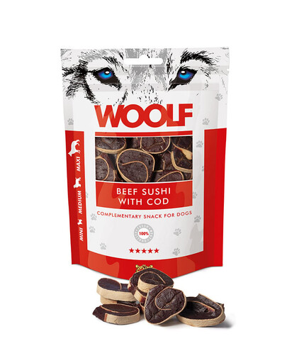 WOOLF Beef Sushi With Cod 100g sushi con manzo e merluzzo