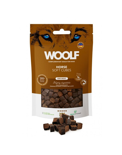 WOOLF Soft Cubes Horse Monoprotein 100g cubetti morbidi di cavallo