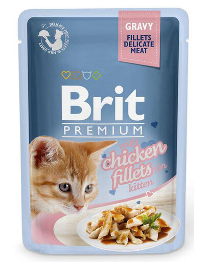 BRIT Premium Cat Fillets in Gravy Kitten cibo umido per gattini 24x85 g