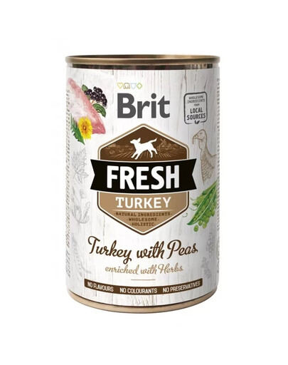 BRIT FRESH turkey & peas 400 g cibo umido tacchino e piselli