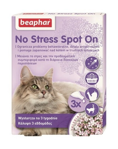 BEAPHAR No Stress Spot On per gatti 0,4 ml x3