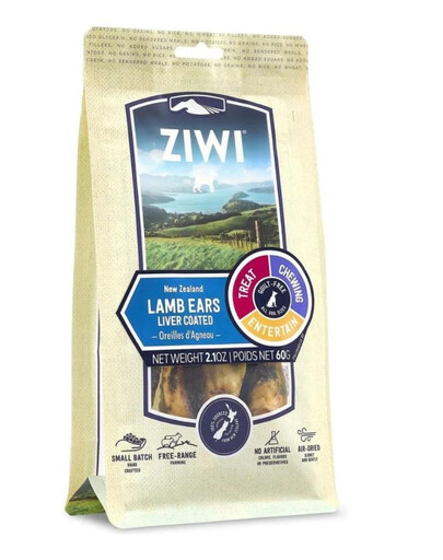 ZIWIPEAK Dog Treats orecchie di agnello crocchette per cani 60 g