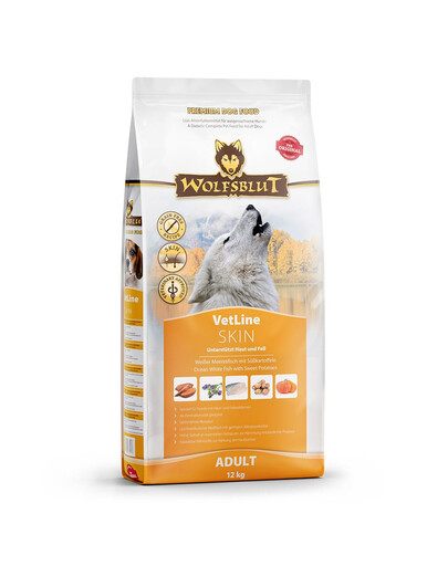 WOLFSBLUT VetLine Skin & Coat alimento dietetico per cani a sostegno della pelle e del mantello 12 kg