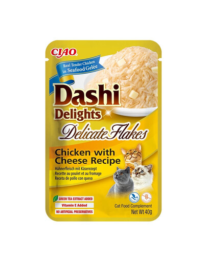 INABA Cat Dashi Delights Delicate Flakes Pollo e formaggio 40g
